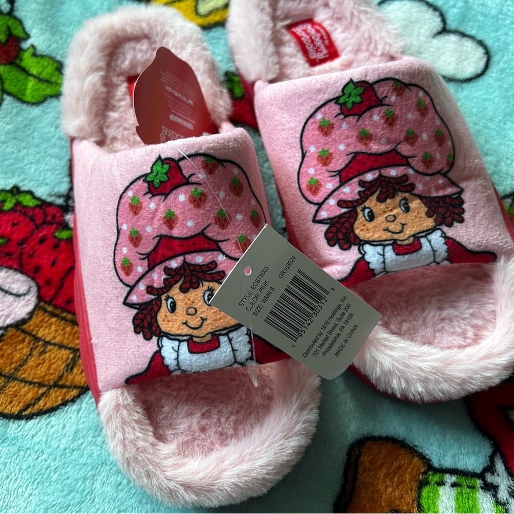 Strawberry Shortcake Slippers - Pink, Size 8